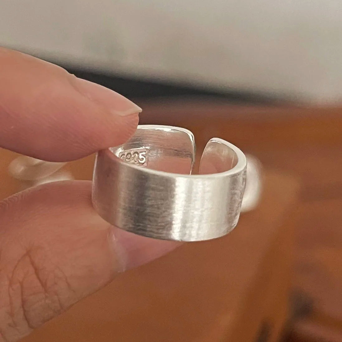 925 anillos de plata esterlina para mujer pareja minimalista hecho a mano Simple anillo de luna ancha conjunto joyería de fiesta regalo prevenir alergias