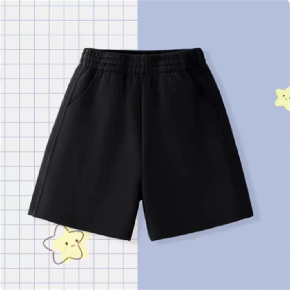 Camiseta de punto de Disney con dibujos animados de verano para niñas, camisetas rojas y rosas para niños, ropa superior, camisetas de moda para niños, conjunto de pantalones cortos para niños de 3 a 12 años