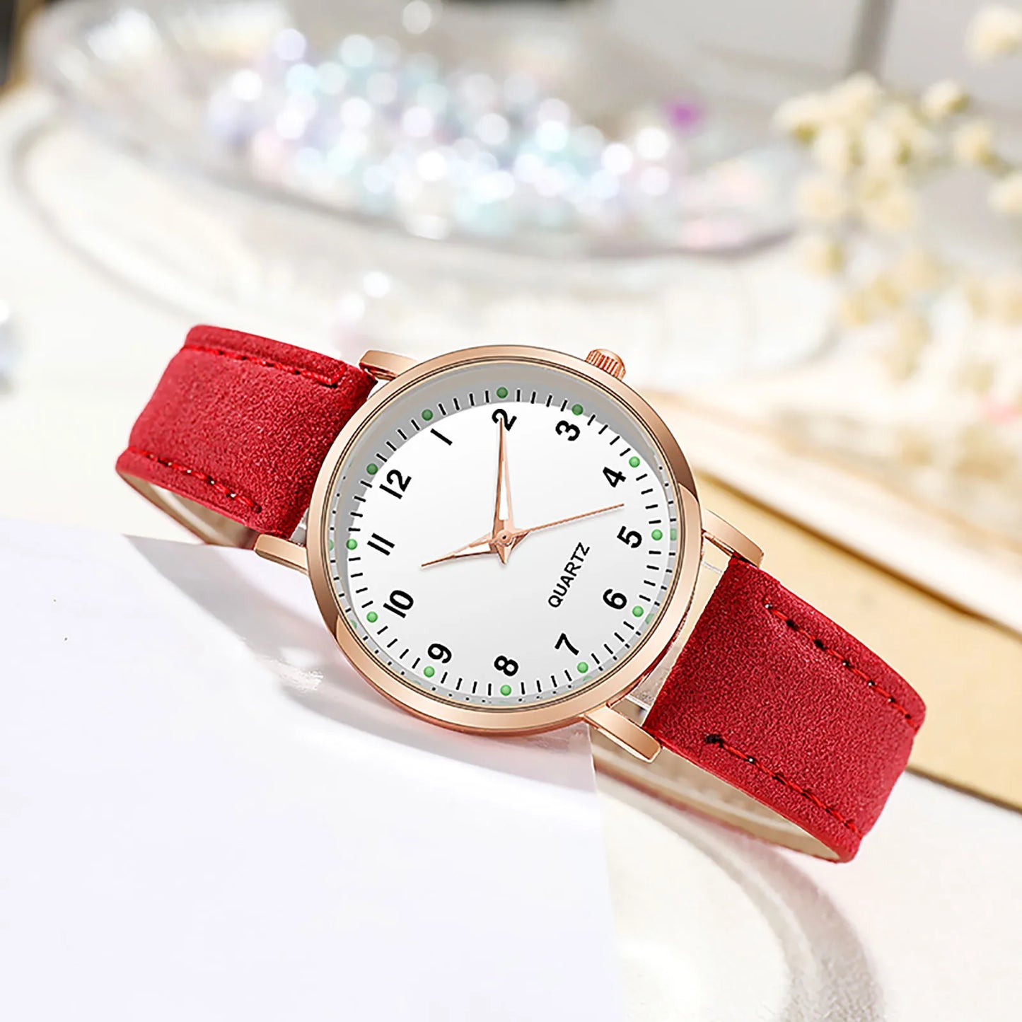 Reloj de Mujer a la moda para Mujer, relojes con correa de cuero, Reloj de pulsera luminoso de cuarzo analógico de lujo para Mujer, Reloj femenino