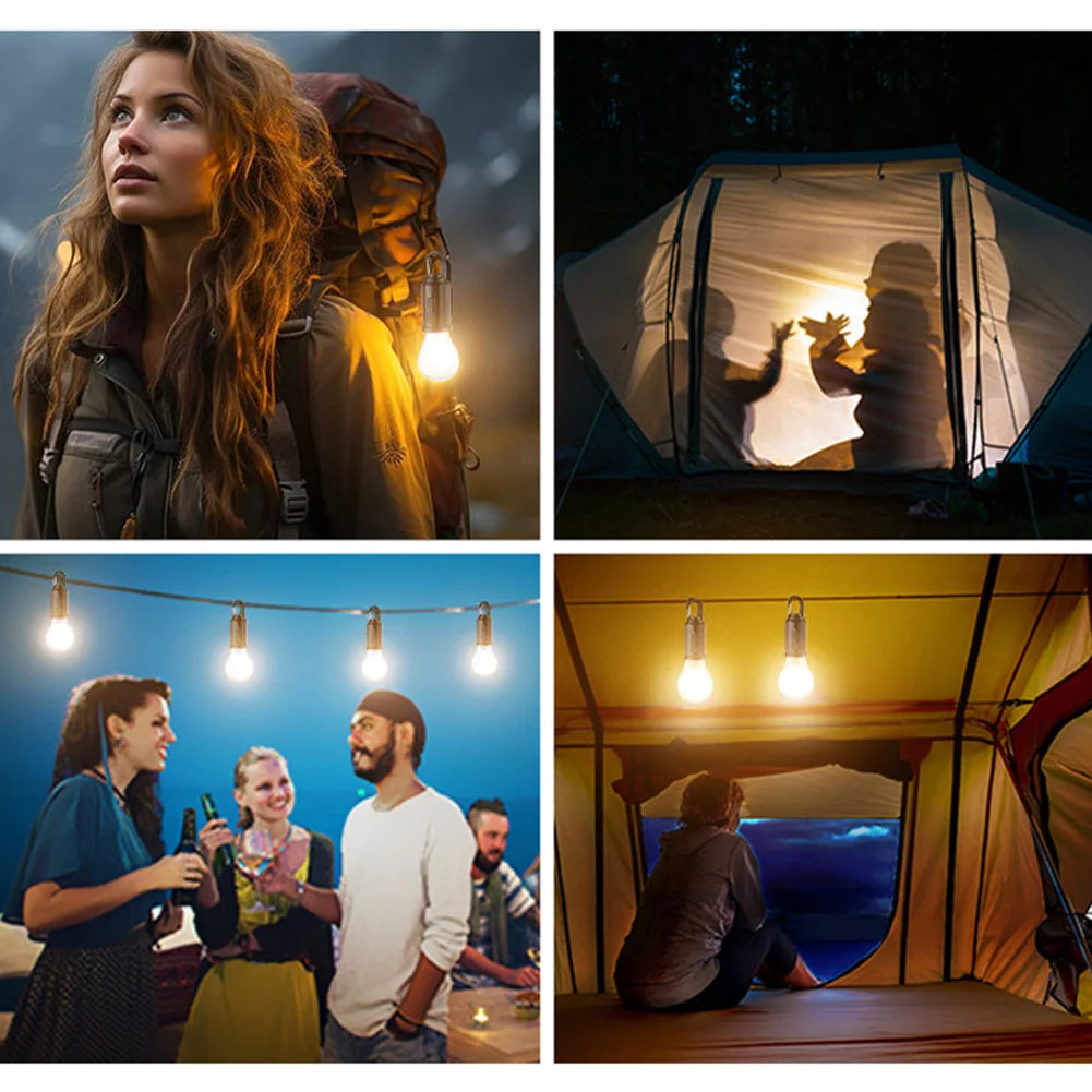 Linterna de iluminación LED con energía Solar, luz de tienda para exteriores con carga USB, impermeable, luz de ambiente para barbacoa, para acampar al aire libre, 2-5 uds.