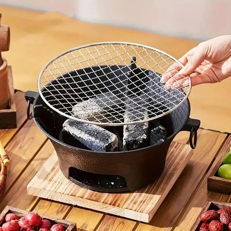 Horno de hierro fundido, chimenea, estufa de carbón y alcohol, barbacoa de estilo japonés coreano, jardÃn familiar, restaurante para acampar al aire libre