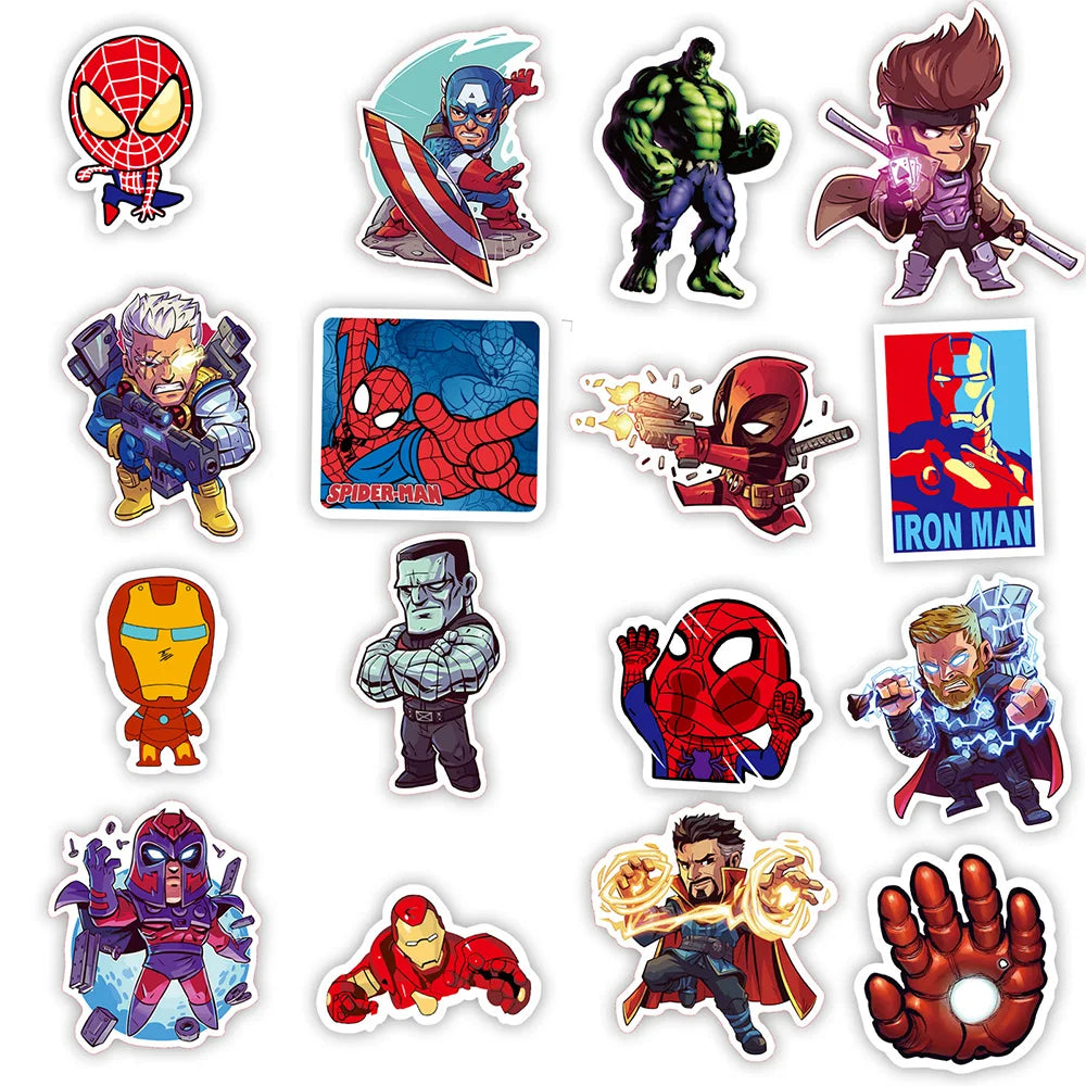10/30/50/100 Uds Disney Marvel Vintage Los Vengadores superhéroes pegatinas de Anime calcomanía de dibujos animados portátil coche motocicleta pegatina divertida