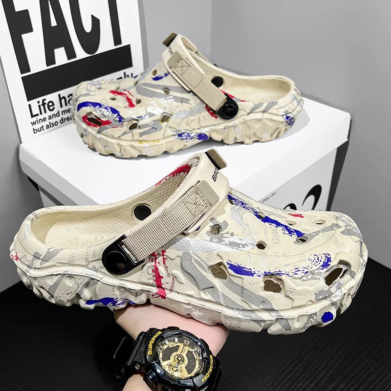 Sandalias de verano de talla grande 47 para hombre, zuecos para jardÃn al aire libre, zapatos con agujeros, zapatos informales para hombre, zapatos de agua, zapatillas suaves cómodas para el hogar