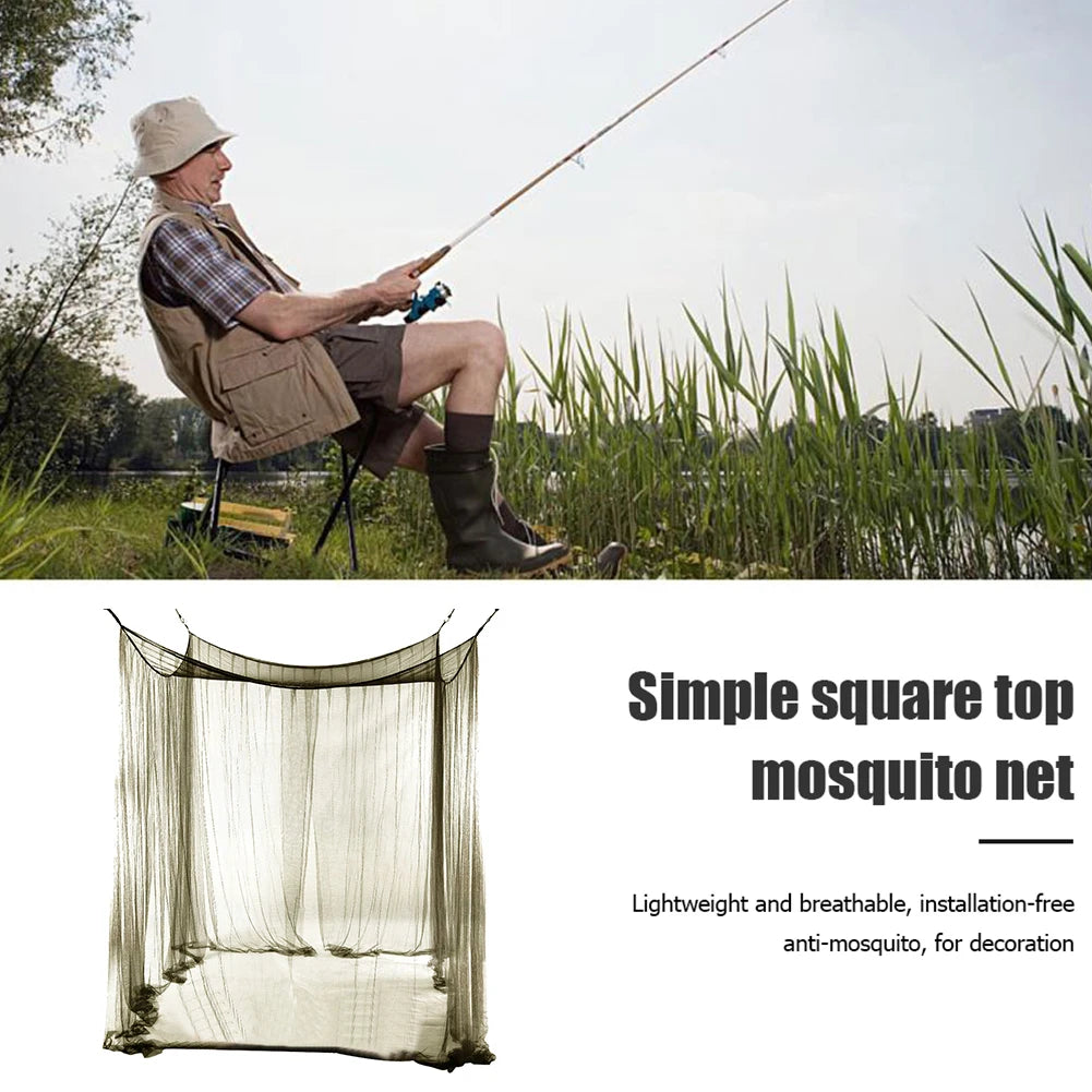Mosquitera portátil para insectos, red transpirable plegable para acampar, instalación gratuita para pesca al aire libre y senderismo