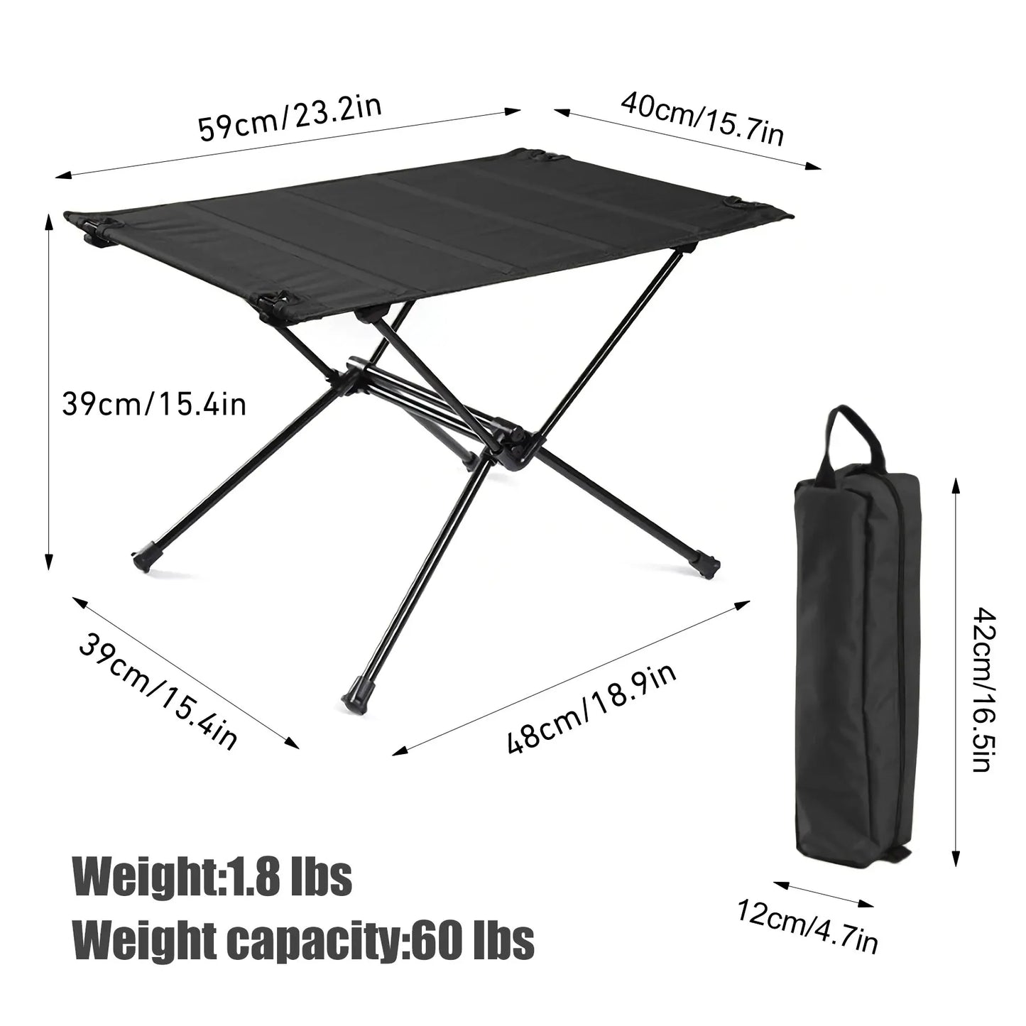WESTTUNE-mesa plegable para acampar, mesa enrollable portátil de aleación de aluminio, ligera, 1680D, Oxford, para Picnic al aire libre