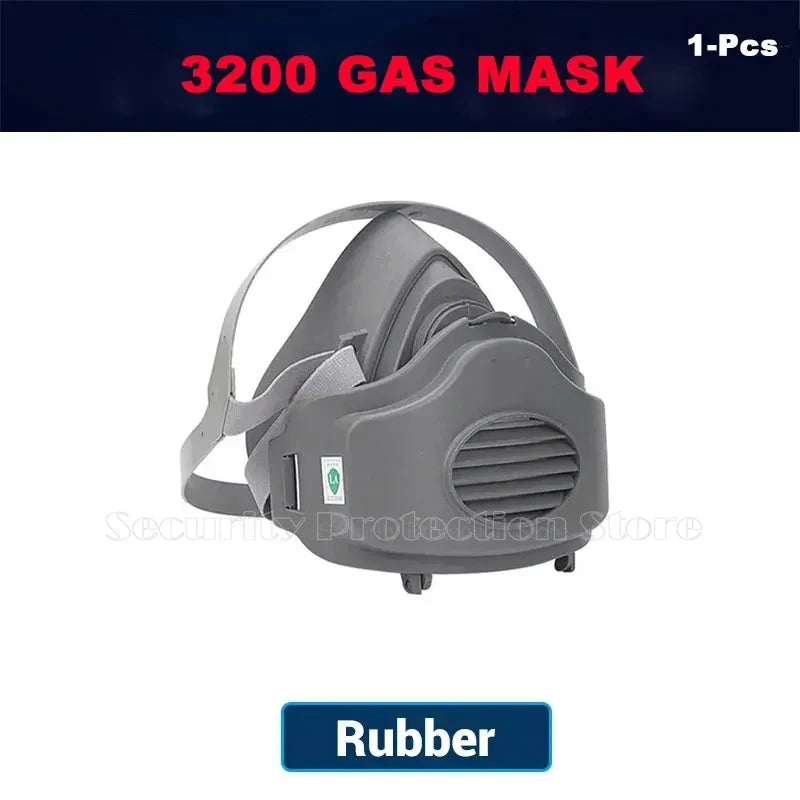 Mascarilla antipolvo de media cara 21 en 1, respirador a prueba de polvo, máscara de goma de seguridad para el trabajo, filtro de algodón para casa DIY, constructor de carpintero limpio Pol
