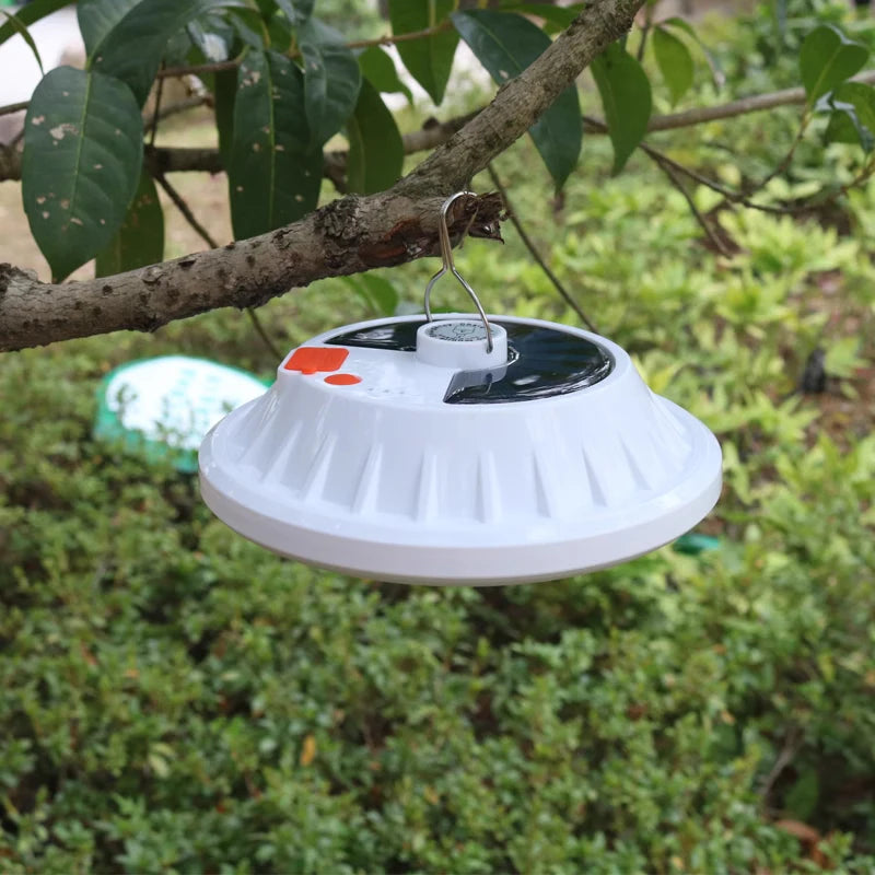 Potente linterna LED para acampar, luz portátil para tienda con carga Solar, lámpara LED recargable de emergencia de 8000mAh para exteriores, 2025