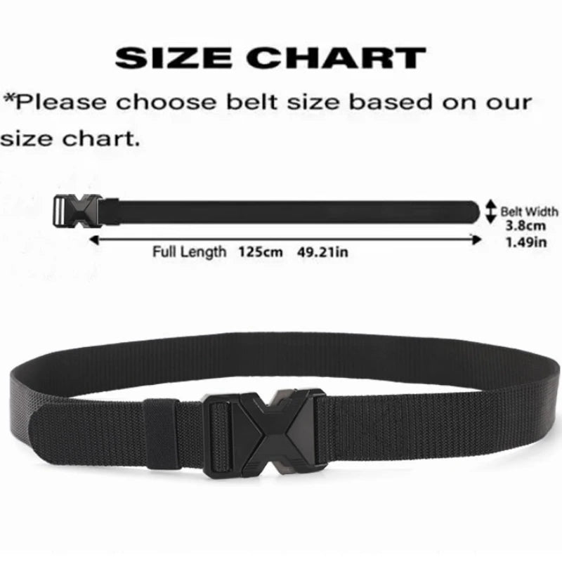 El nuevo cinturón con hebilla de 125cm para hombre, cinturón de nailon trenzado, ligero, transpirable, para ir al trabajo diario