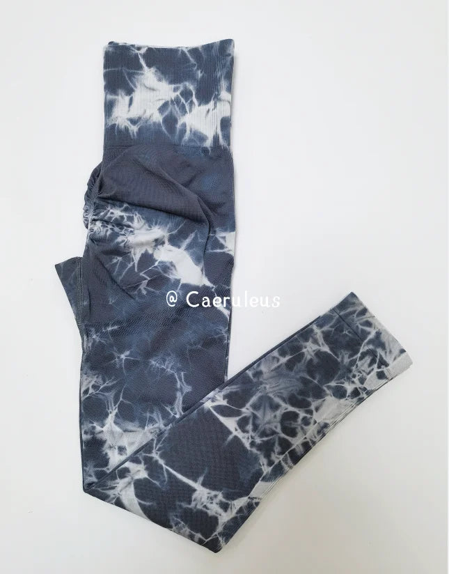Mallas de gimnasio Tiedye para Mujer, pantalones sin costuras de realce para Mujer, mallas deportivas sin costuras para Fitness, mallas de entrenamiento de cintura alta para Yoga, envío directo