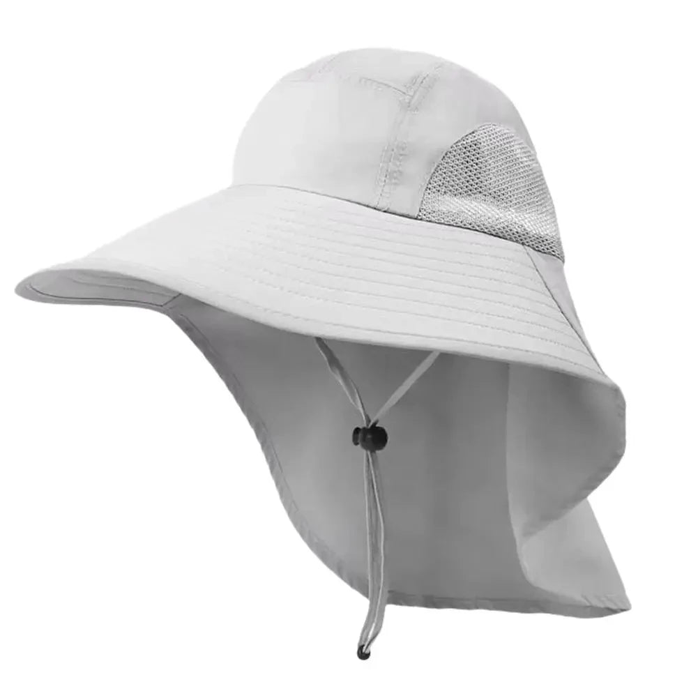 Sombrero de sol de ala ancha con solapa para el cuello para hombres y mujeres ajustable al aire libre 50 + protección UPF gorra de Safari senderismo sombrero de pesca