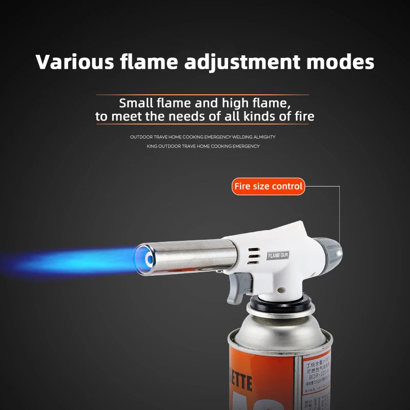 Pistola de llama antorcha para cocinar autólisis Gas butano quemador de soldadura quemador de Gas llama soplete de Gas soplado para barbacoa Camping Cookin