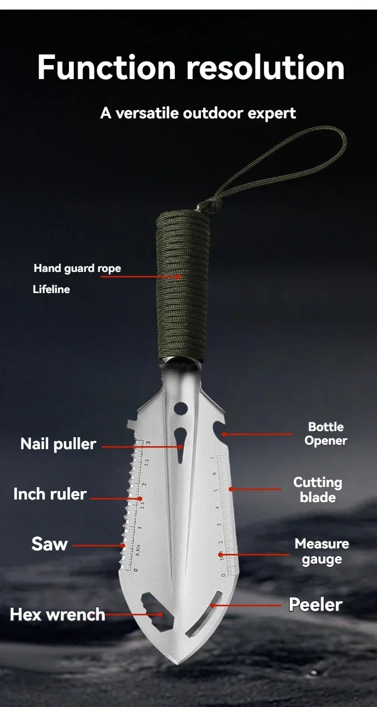Pala Pinic portátil para acampar, herramienta de supervivencia multifuncional para exteriores, equipo de jardín