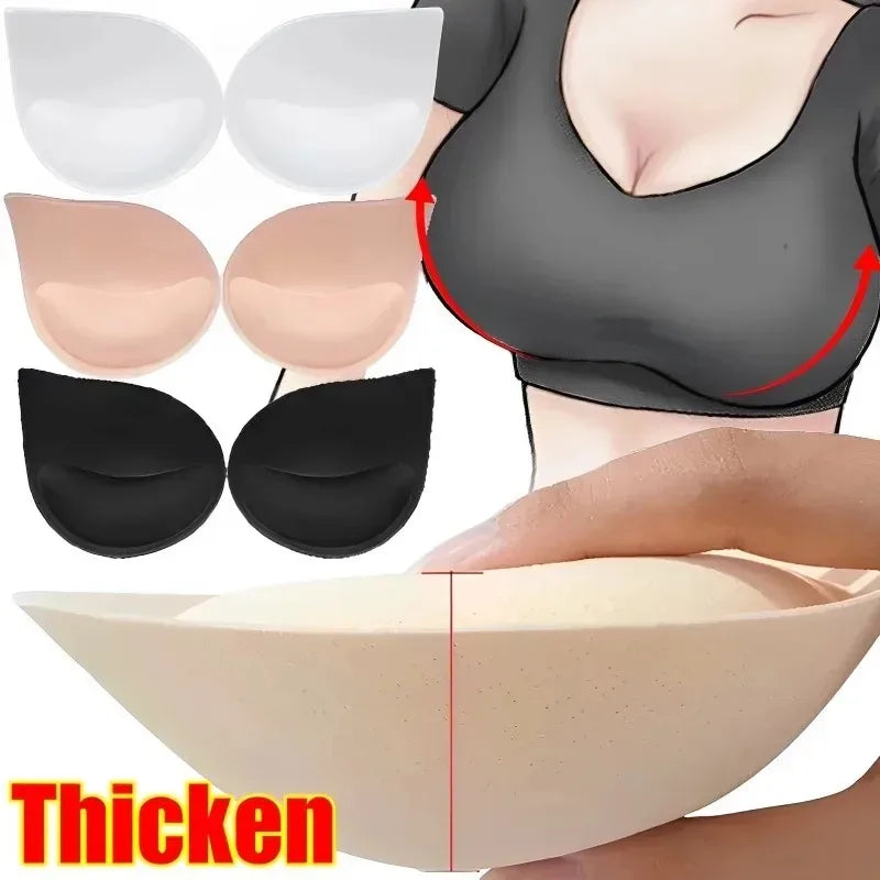 Accesorios redondos para mujer, traje de baño de esponja 3D, sujetador de realce de pecho, relleno, potenciadores de pecho, inserto de espuma, copa triangular para el pecho, 2 uds.