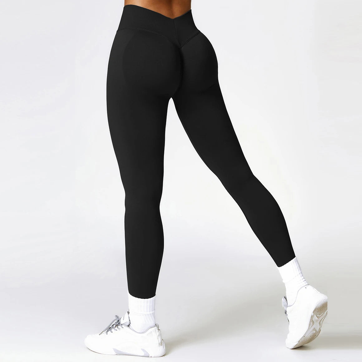 Mallas deportivas con espalda en V para mujer, pantalones atléticos para Fitness, gimnasio, Yoga, mallas con Control de Scrunch, mallas de entrenamiento para ejercicio y correr