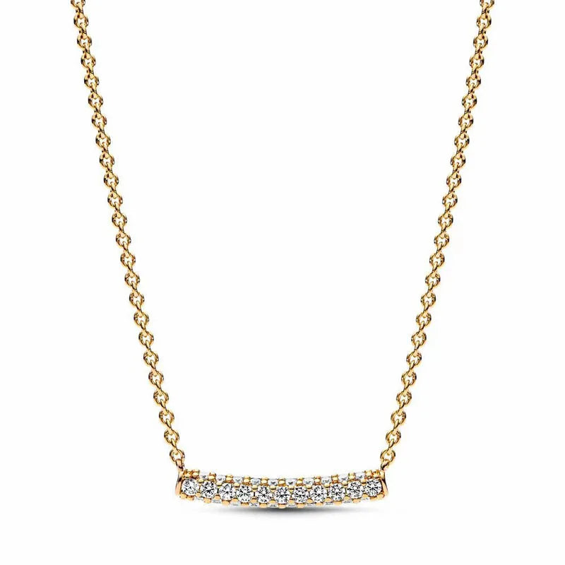 Nuevo original Plata de Ley 925 chapada brillante en forma de corazón collar pulsera mujer regalo de cumpleaños del Día de San Valentín joyería DIY