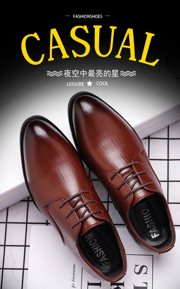 Zapatos de vestir de cuero para hombre, zapatos formales sociales para hombre, zapatos informales de negocios con punta estrecha, zapatos de diseñador de fiesta de lujo para hombre
