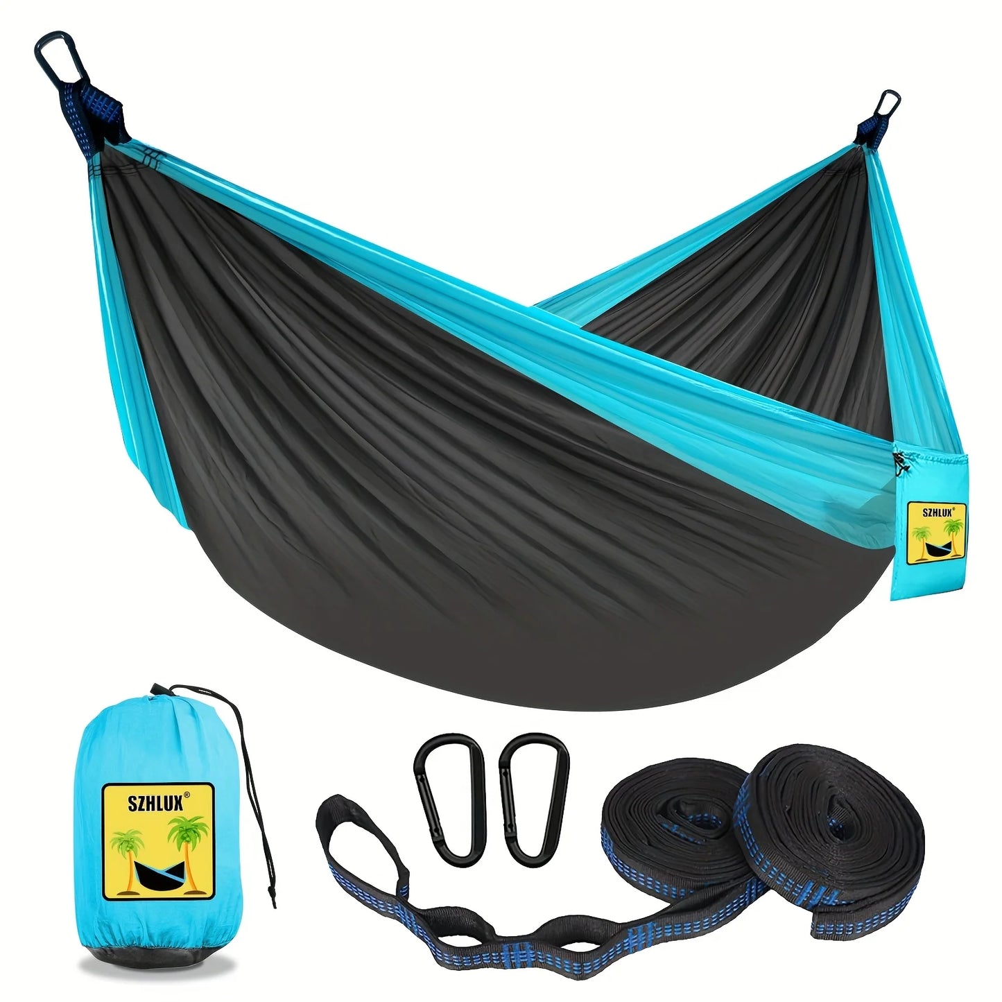 Hamaca para acampar al aire libre de 270cm, tela de paracaídas de nailon, cama colgante portátil para una sola persona, hamaca para acampar, senderismo y jardín