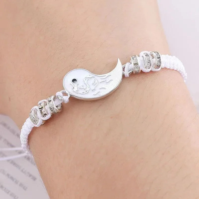 2025 figura de dragón de moda pulsera Yin Yang pareja pulseras ajustables novio novia joyerÃa de amistad del DÃa de San ValentÃn