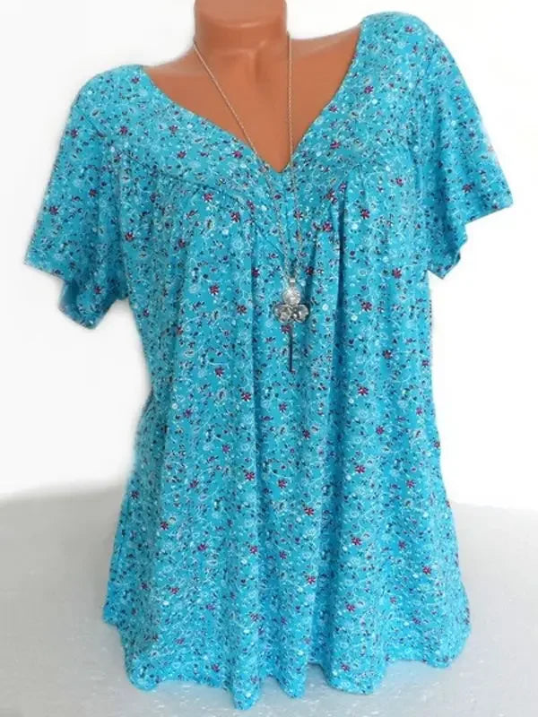 Camiseta holgada sin mangas para mujer, ropa de dormir de casa con cuello en V, Tops con estampado Floral, camisetas informales sexys a la moda para mujer