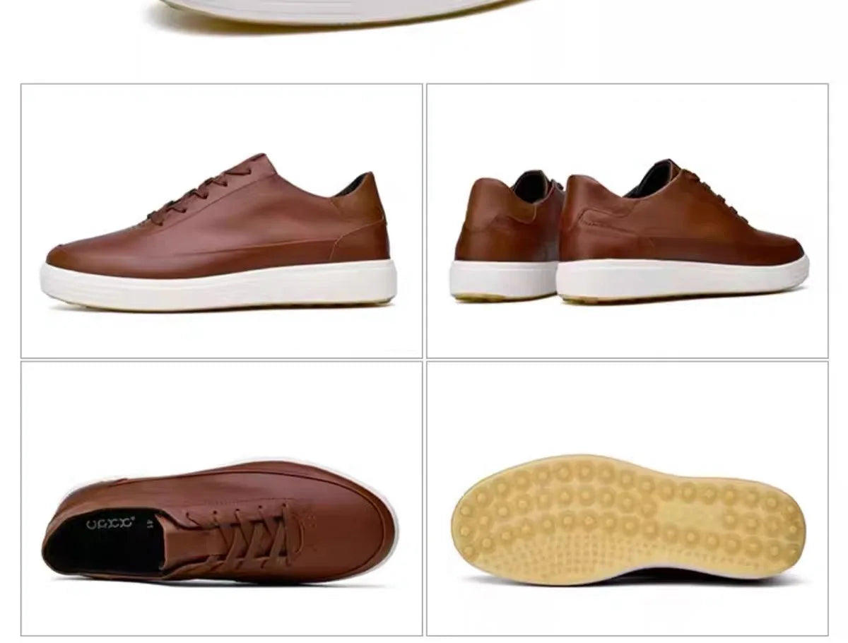 Zapatos de cuero genuino de alta calidad para hombre, zapatillas cómodas de verano, zapatos de moda para hombre, zapatos de monopatÃn versátiles de cuero suave