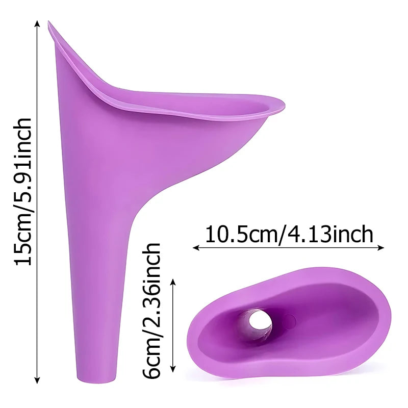 Juego de embudo de silicona reutilizable, embudo para orinar de pie de silicona rosa/morado con caja de almacenamiento de Color aleatorio, viaje, Camping, Hotel, ZYF, 1 ud.