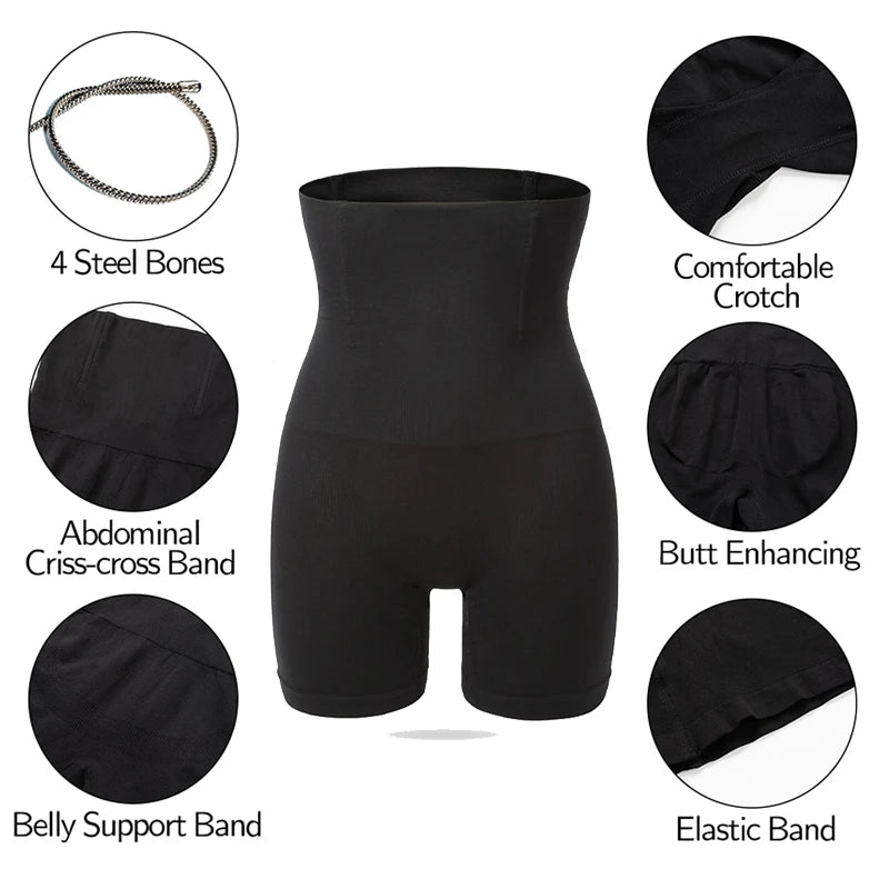Pantalones cortos moldeadores de cintura alta para mujer, ropa moldeadora para Control de barriga, muslo, entrenador de cintura adelgazante, levantador de glúteos, bragas moldeadoras