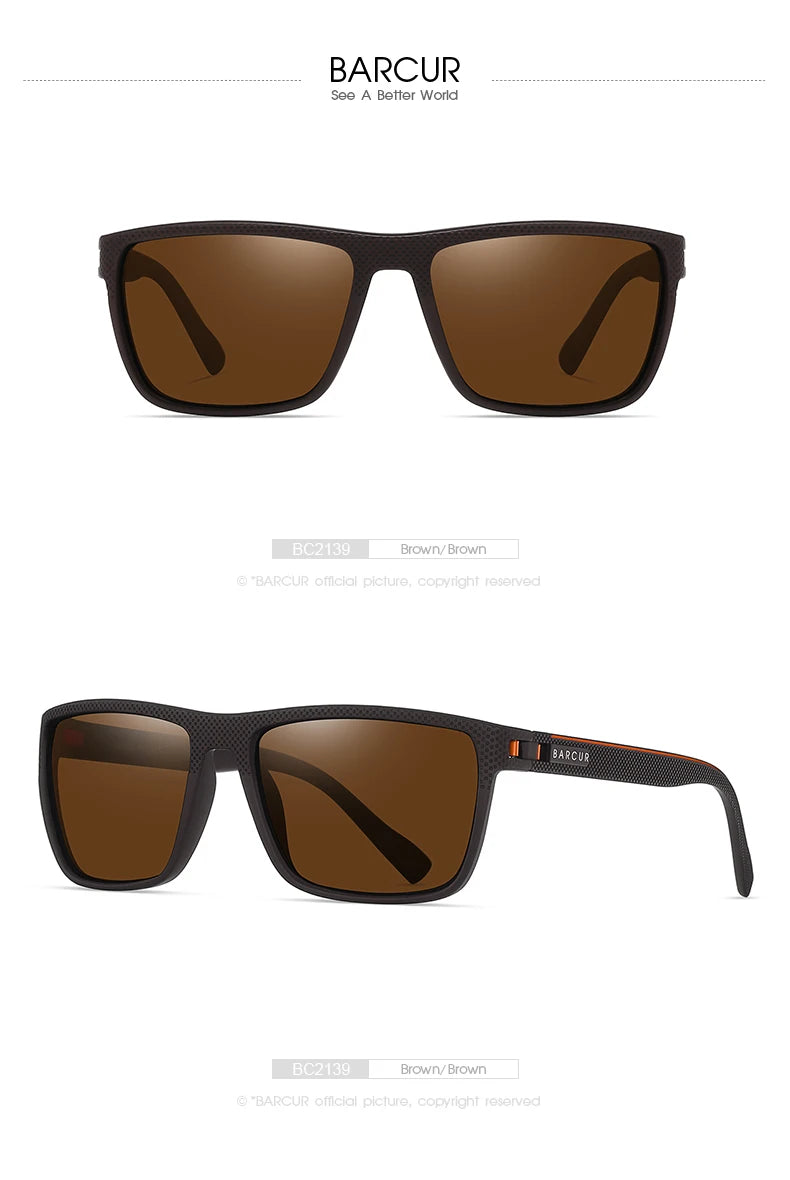 BARCUR-gafas de sol polarizadas TR90 para hombre y mujer, lentes deportivas ligeras, accesorio de protección UVAB