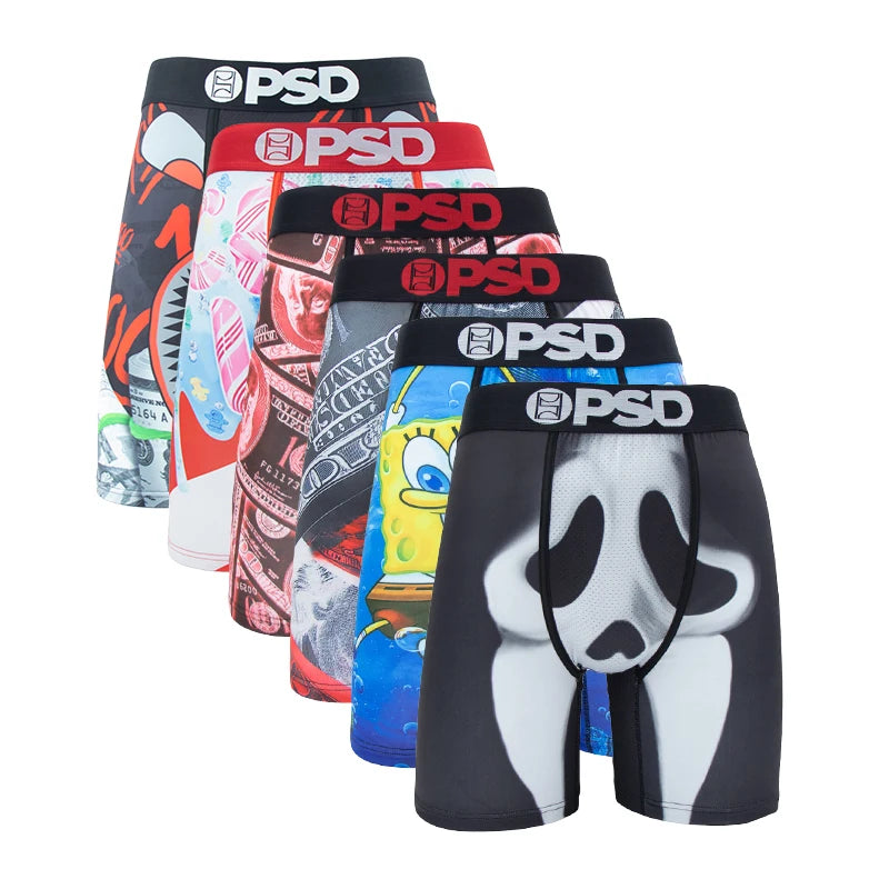 6 uds Boxer para hombre Cueca calzoncillos transpirables para hombre bragas para hombre de talla grande S-XXL estampado ropa interior de natación para hombre Boxershorts sexis para hombre
