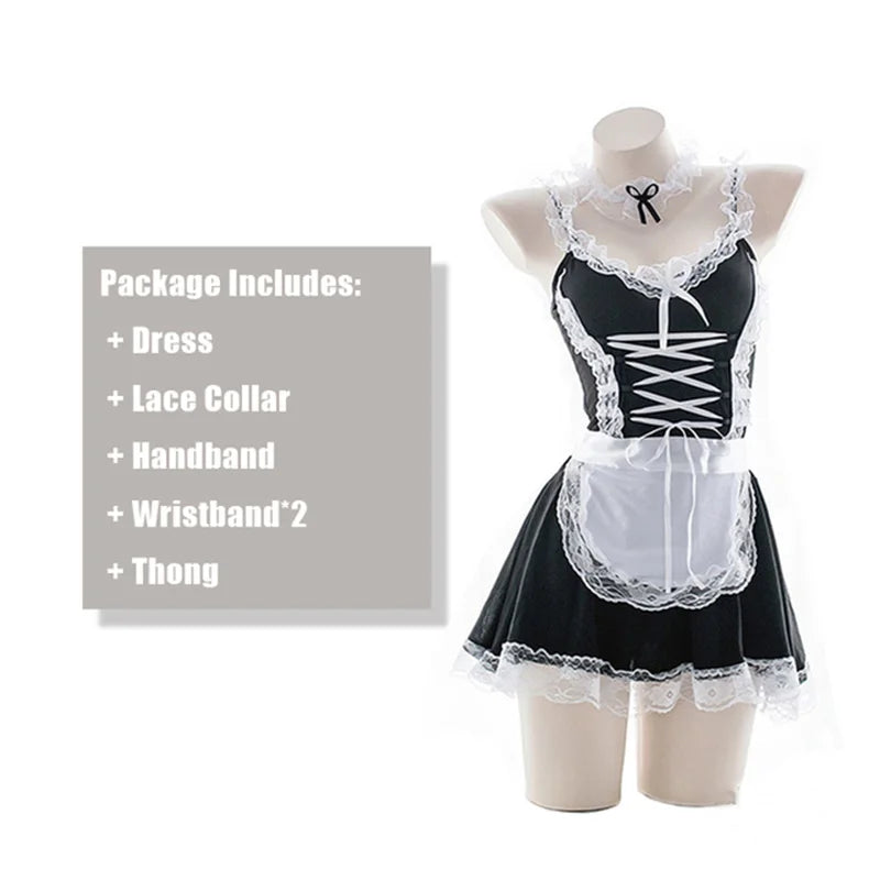LencerÃa Sexy para mujer, picardÃas, uniforme de sirvienta, lencerÃa, vestido de encaje, ropa interior Sexy Porno Sexi Lenceria, Bar erótico, juego de rol