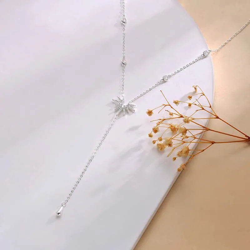 Collares con colgante en forma de Y de Color dorado a la moda para mujeres y niñas, Gargantilla larga con borla de circonia cúbica de lujo, regalo de joyerÃa