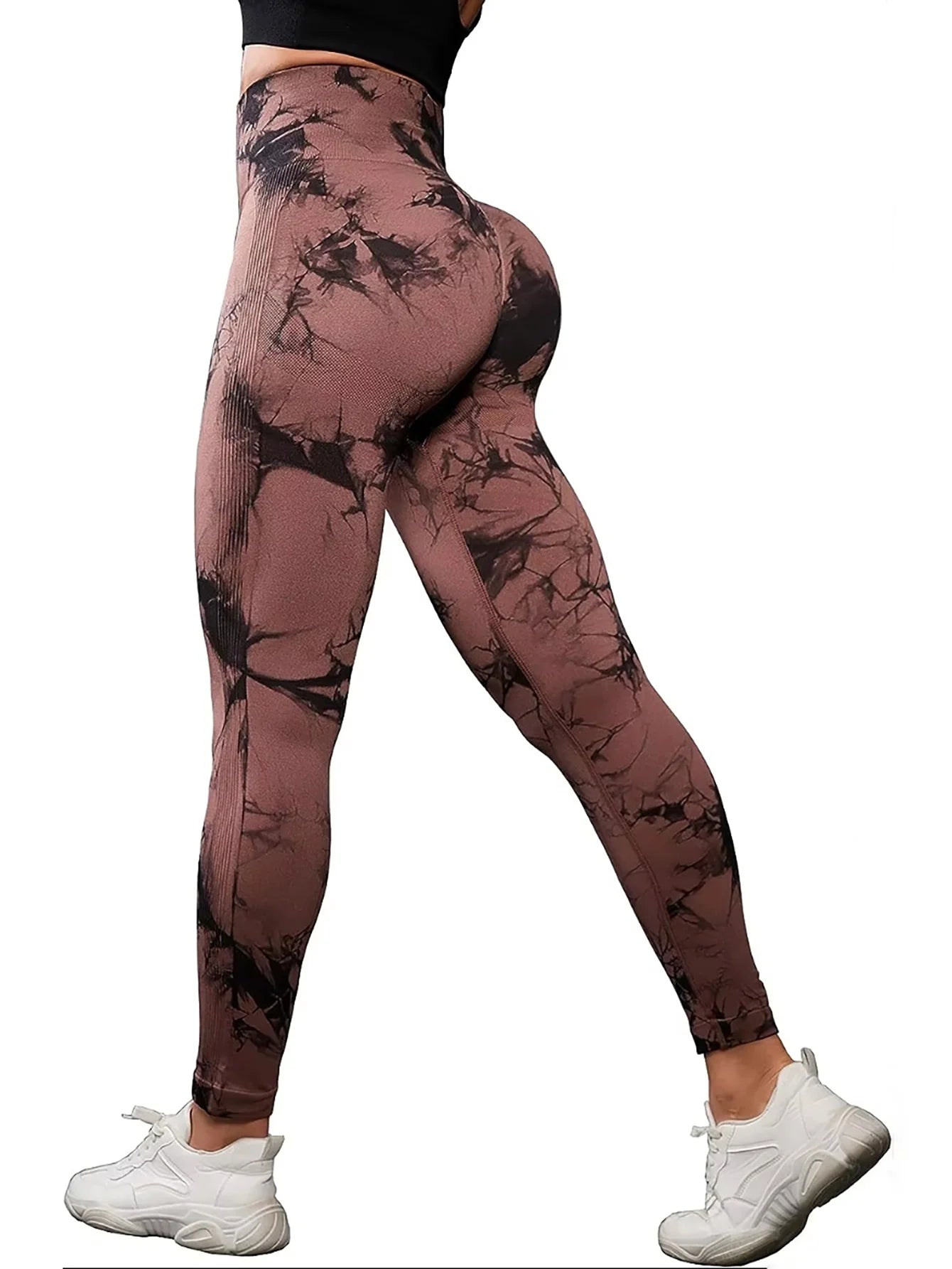 Leggings sin costuras Tie Dye para mujer, pantalones de Yoga de cintura alta, mallas elásticas de levantamiento de glúteos, mallas deportivas de cintura ancha