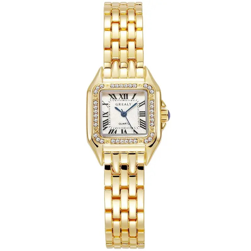 Relojes de lujo para mujer, relojes de pulsera cuadrados de cuarzo de marca clásica para mujer, correa de aleación, reloj de pulsera de negocios para mujer