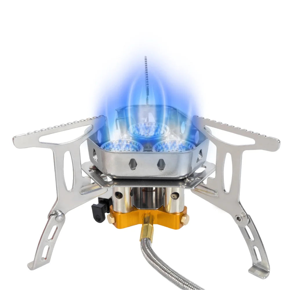 TARKA-estufa de Gas de 3 cabezales, quemadores de acampada turística, horno plegable para mochilero, 5800W, senderismo al aire libre, Picnic, barbacoa, equipo de cocina