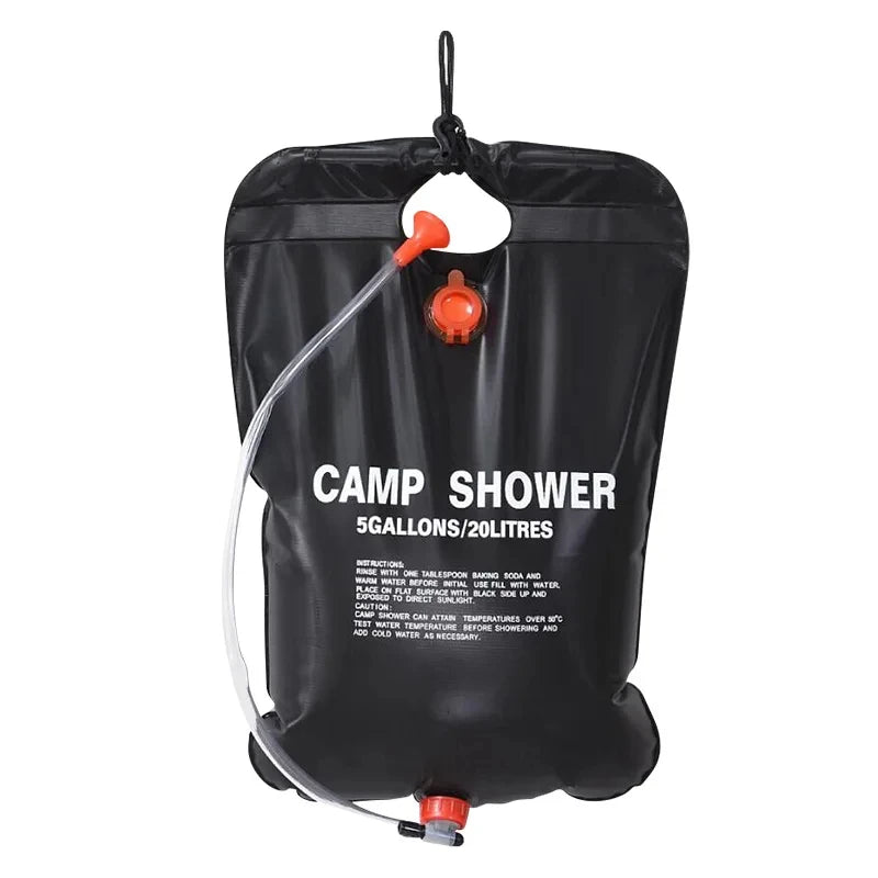 Bolsa de agua plegable de 20/40L, bolsa de ducha Solar para acampar, baño al aire libre, bolsa de ducha de agua caliente compacta, accesorios para fregar en la piscina