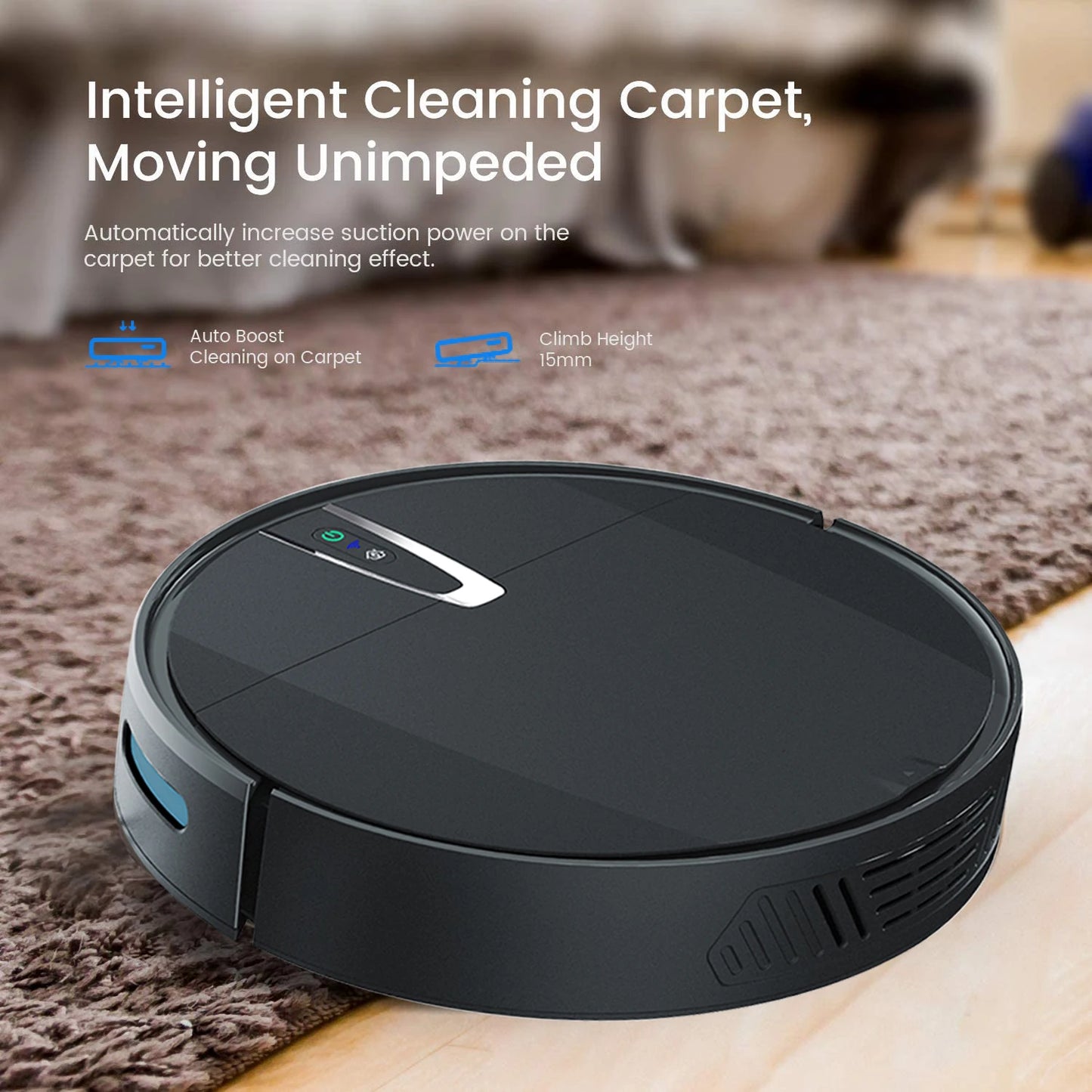 Robot aspirador inteligente con aplicación de succión de 3800PA y Control por voz, limpieza de suelo de barrido y carga automática para aspiradora robótica doméstica