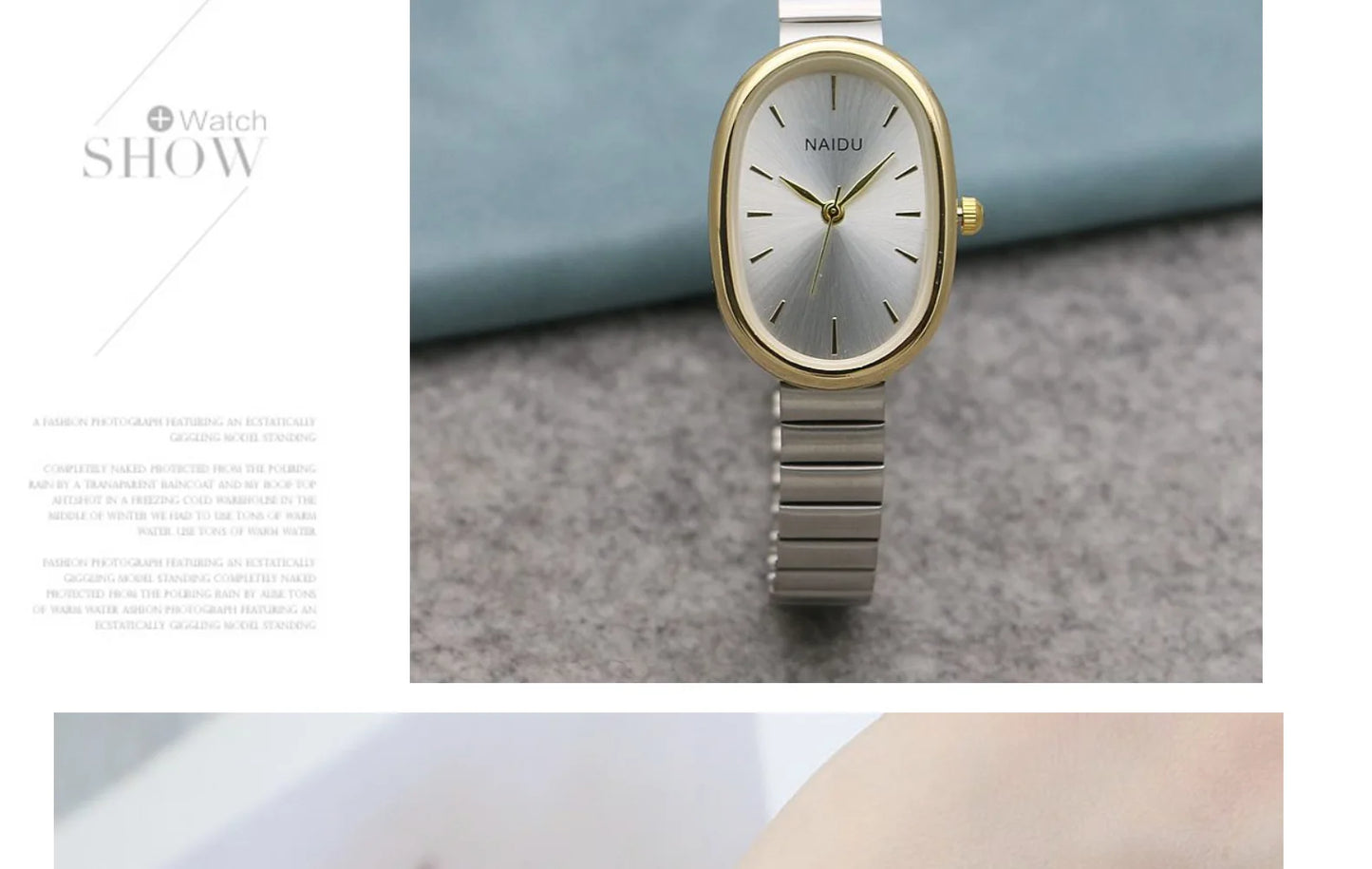 Reloj de cuarzo ovalado con esfera pequeña para mujer, correa de bambú de acero inoxidable, reloj de pulsera de regalo de lujo a la moda para estudiantes y niñas, envío directo