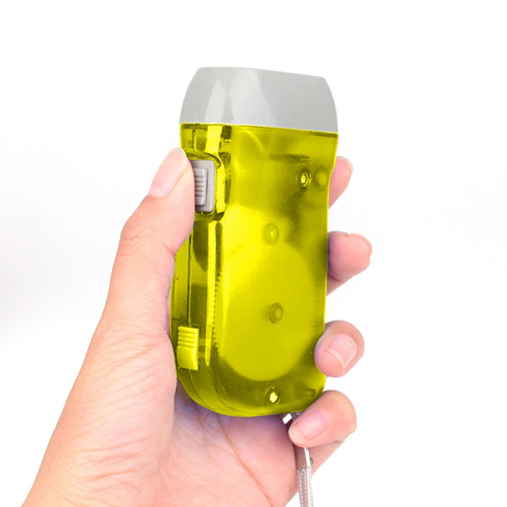 Linterna LED con dínamo de presión manual, linterna de cuerda con manivela, luz de antorcha, lámpara de Camping con prensa manual para emergencias