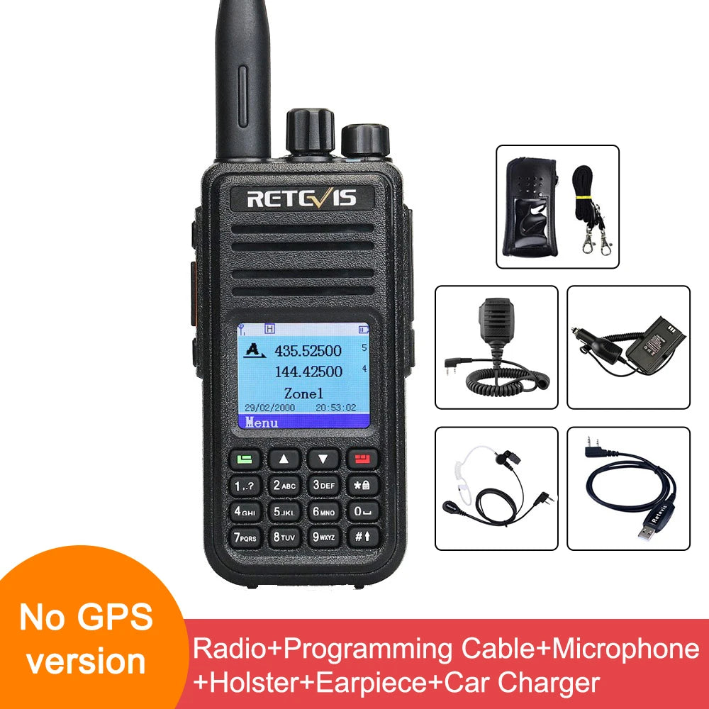 Retevis RT3S DMR walkie talkies de largo alcance radio portátil recargable radio a pilas camping walkie talkie emisora radioaficionado radio emergencia supervivencia profesionales walkie-talkies Cifrado AES256 GPS APRS