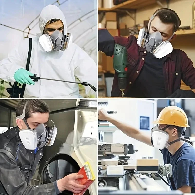 Respirador de Gas 7 en 1/16 en 1, máscara de media cara para pintura, pulverización, Vapor orgánico, filtro de Gas quÃÂmico, seguridad en el trabajo, 6200