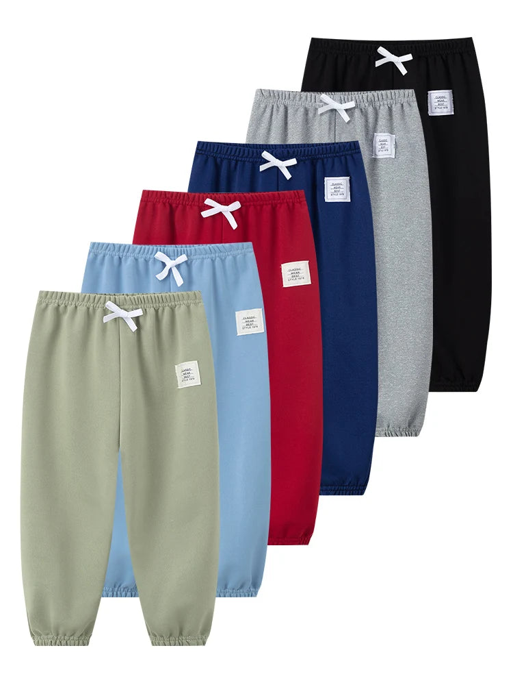 1/3/6 Pcs Children's Solid Color Drawstring Strap Shorts Boy Casual Fashion Pants Girl Joker Comfortable Elastic Waist Pants