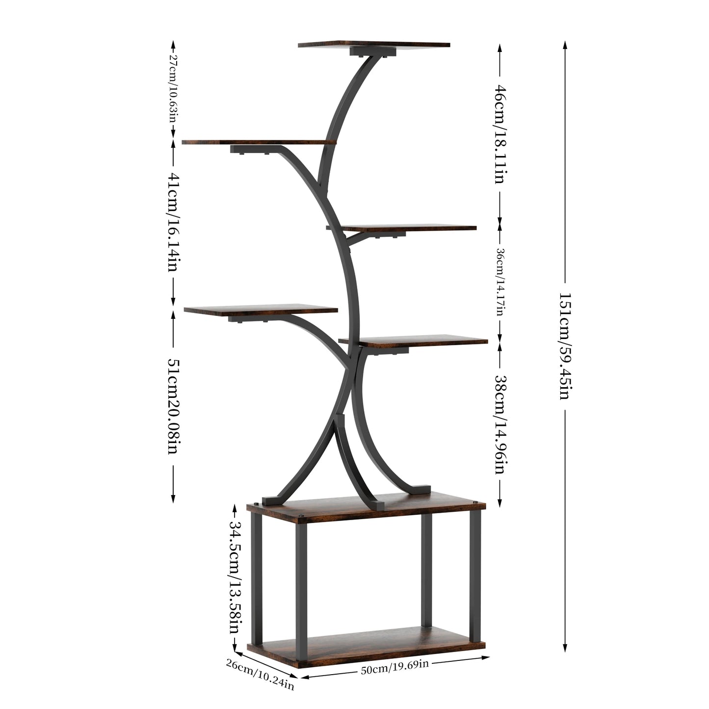 Soporte para plantas multicapa, soporte para plantas en forma de árbol de estilo Industrial, estante de exhibición, soporte para flores de esquina para maceteros de jardín, interior