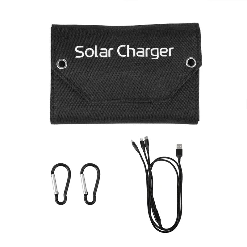 Panel Solar plegable de 60W, 80W, 100W, 5V, USB, bolsa plegable portátil, cargador de batería para teléfono, Camping al aire libre, Banco de energía impermeable