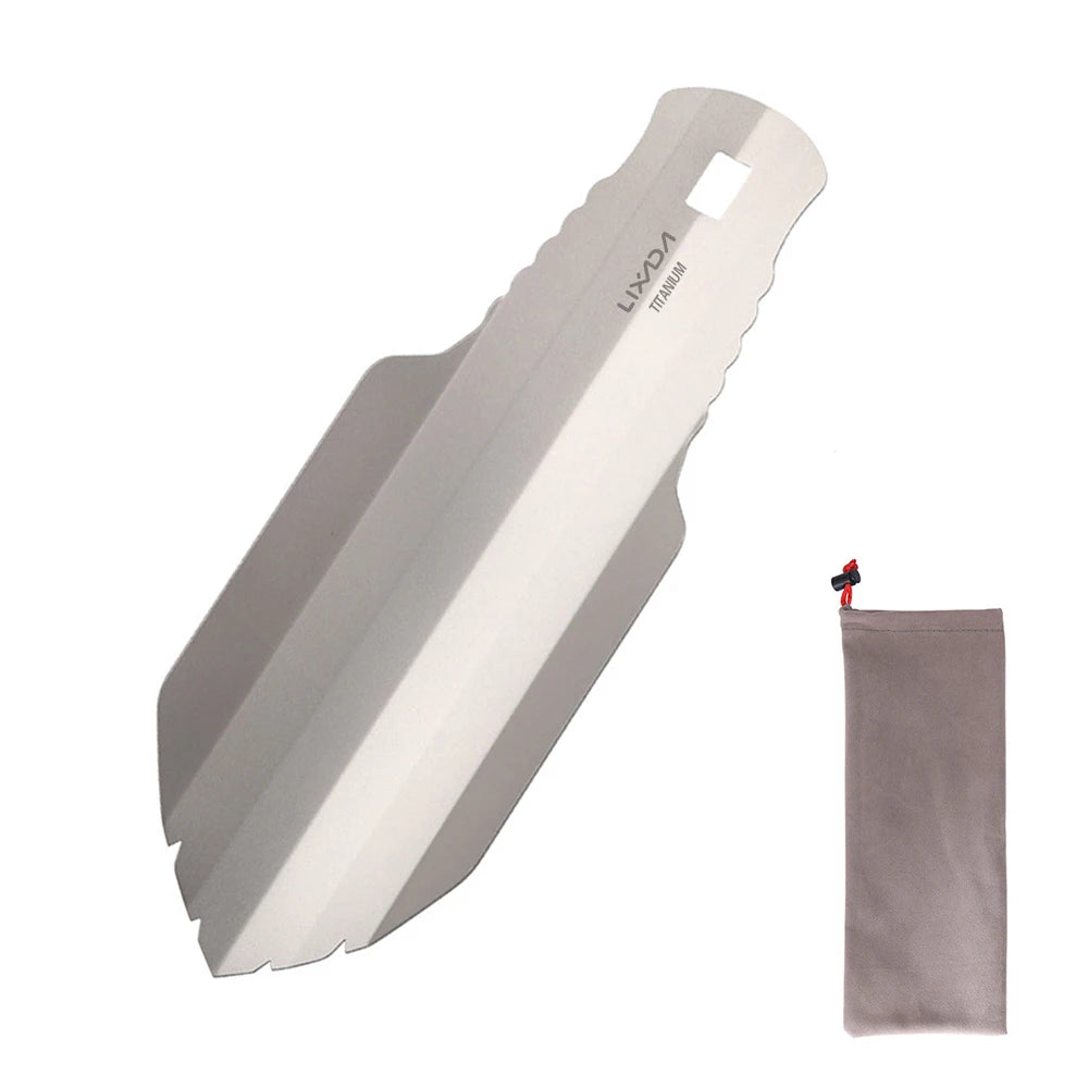 Lixada palas de titanio para acampar al aire libre, pala compacta para caca, paleta ultraligera, mochilero, herramienta múltiple para senderismo, supervivencia