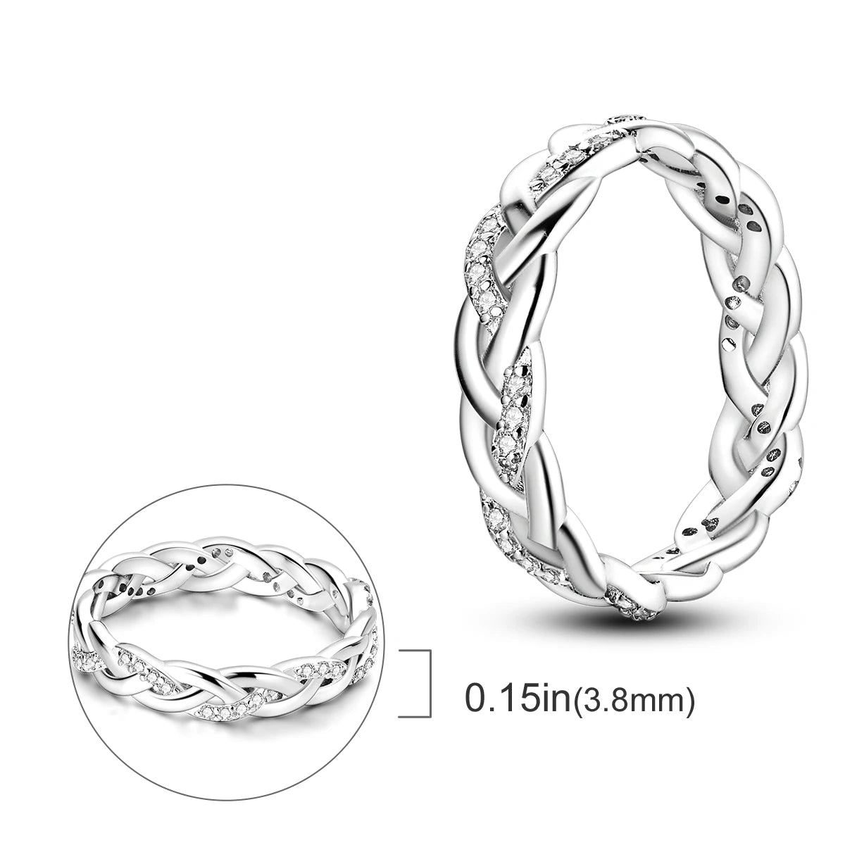 Anillo de Plata de Ley 925 Original para mujer, joyería fina con circonita, luciérnaga, corazón, cruz