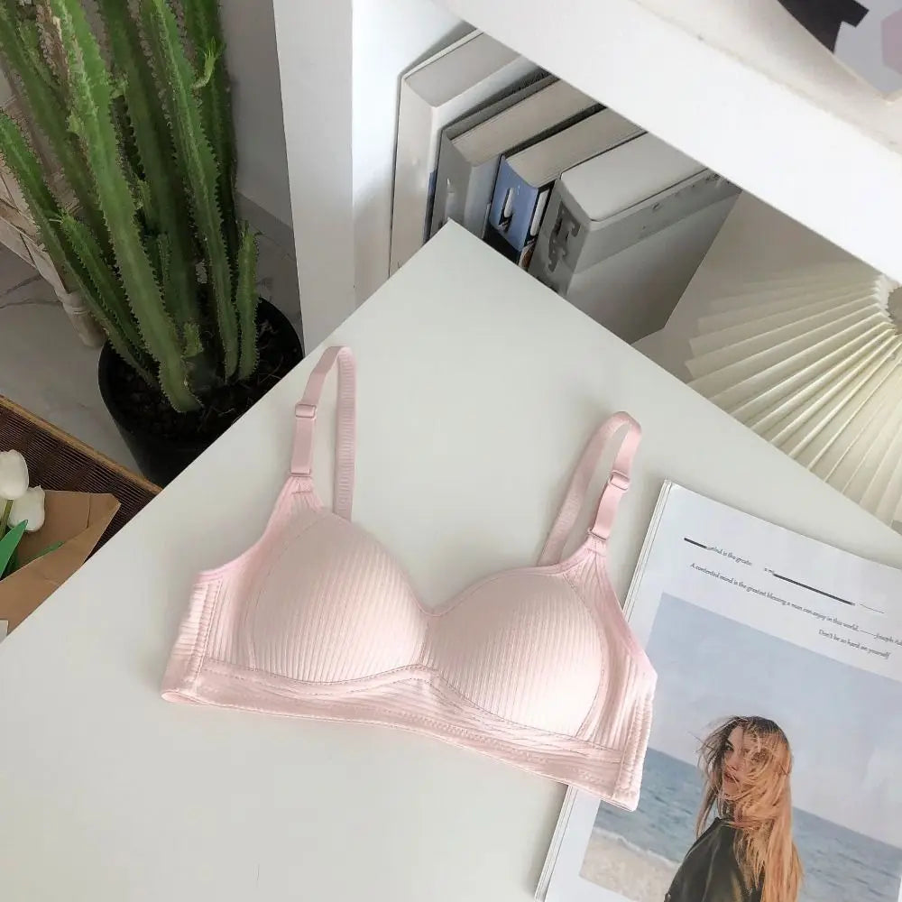 Sujetador inalámbrico ajustado para mujer, Bralettes con pechos recogidos a prueba de golpes, lencería antiflacidez, sujetador con escote en V profundo para verano