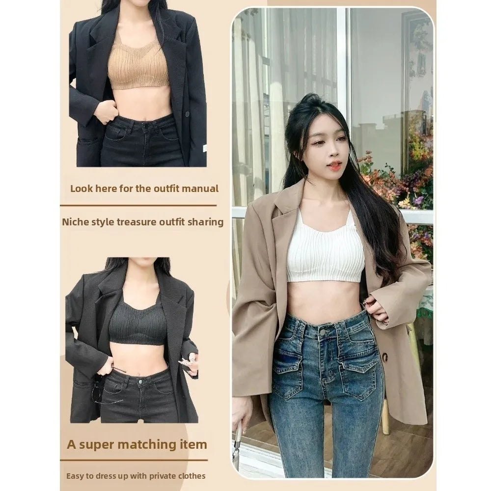 Wave Shape Wireless Deep V Bra Shockproof Anti-sagging Brassiere for Women Gathered Breasts Close-fitting Push Up Underwear