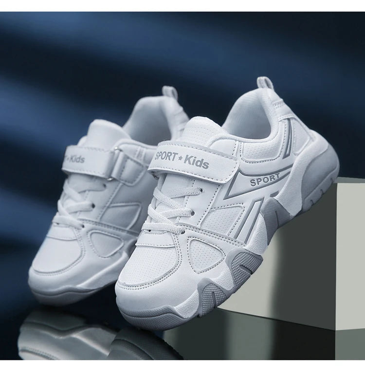 Zapatos blancos transpirables para caminar para niños, zapatillas informales de malla de verano para niños, tenis deportivos al aire libre antideslizantes
