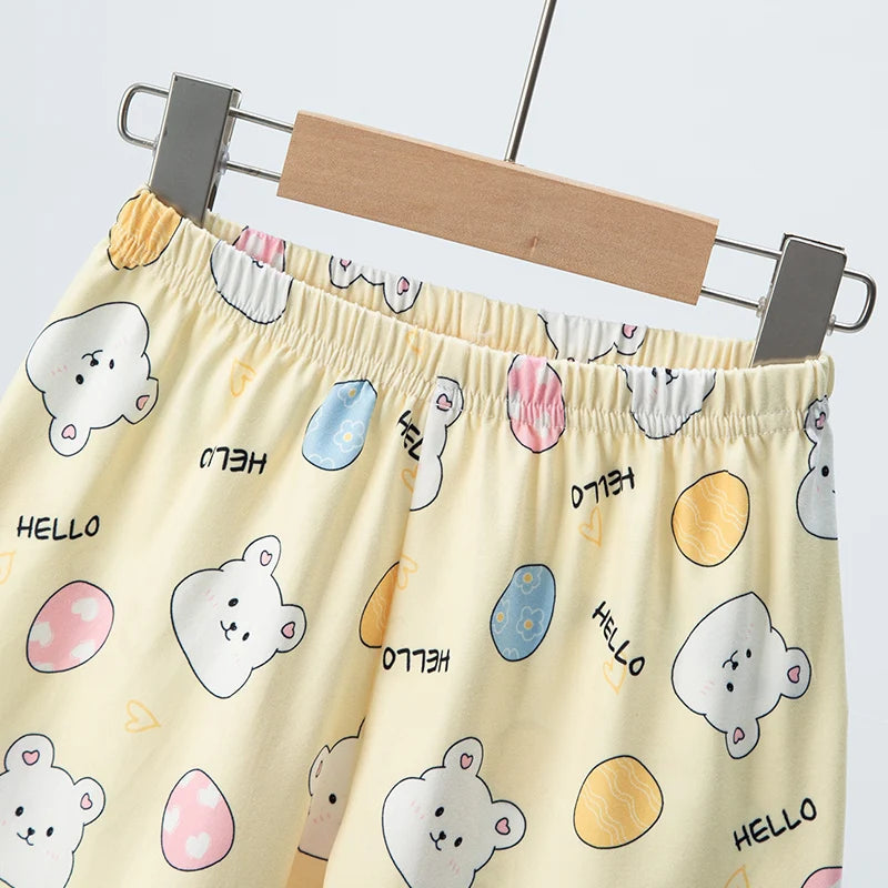 Conjunto de pantalones cortos de manga corta para niños, cómodo y versátil, informal, para el hogar y al aire libre, 2 piezas, verano