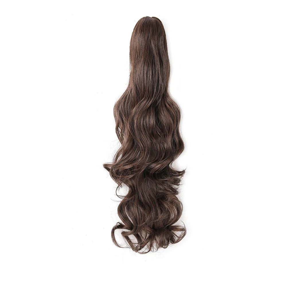 Extensión de cola de caballo, pinza sintética en postizo, extensiones de cabello de cola de caballo onduladas y rizadas, peluca larga de cola de caballo para mujer