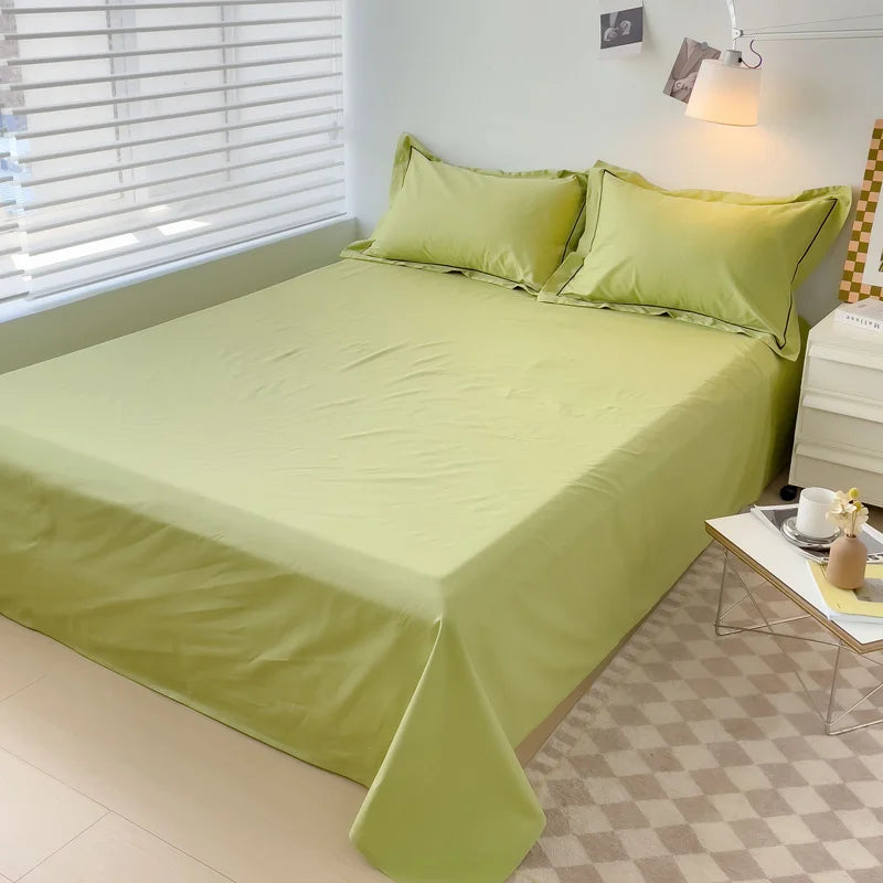 Sábana plana de algodón egipcio, sábanas superiores 100% de algodón de 400TC, ropa de cama suave de lujo, para cama doble Queen King, 1 ud.